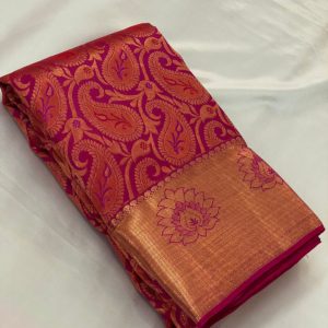 Pure Kanchipuram handloom silk saree with 1gram pure jari - red
