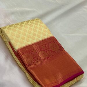 Pure Kanchipuram silk saree with 1 gram pure jari