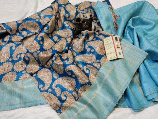 Printed Tussar silk saree