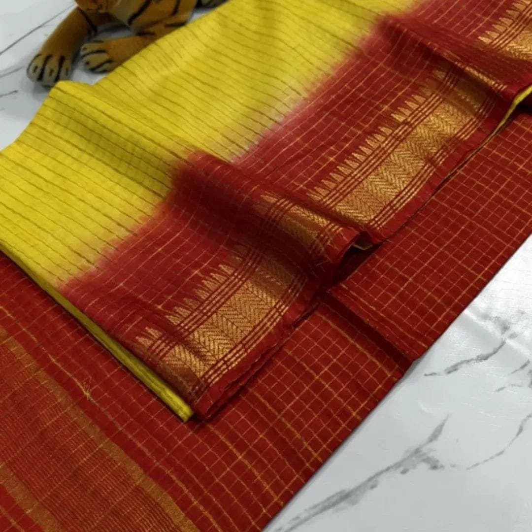Semi Tussar Checks Saree