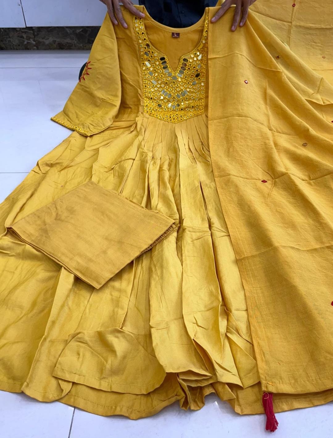 Mirror Work Kurti Set