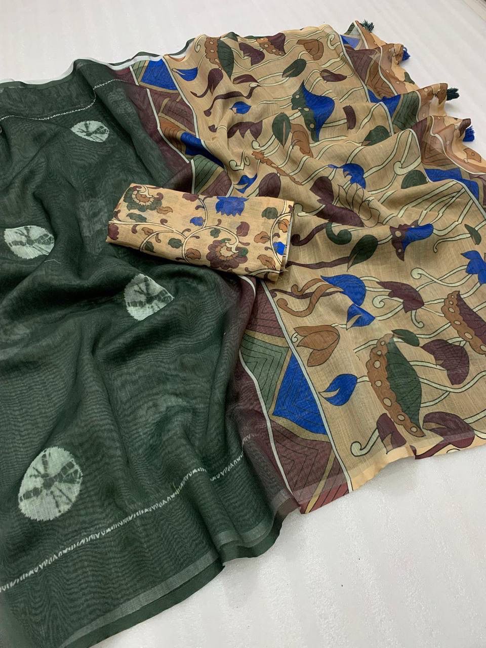 Kalamkari Linen Sarees