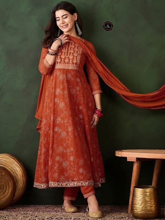 Festive Designer Georgette Kurti Set