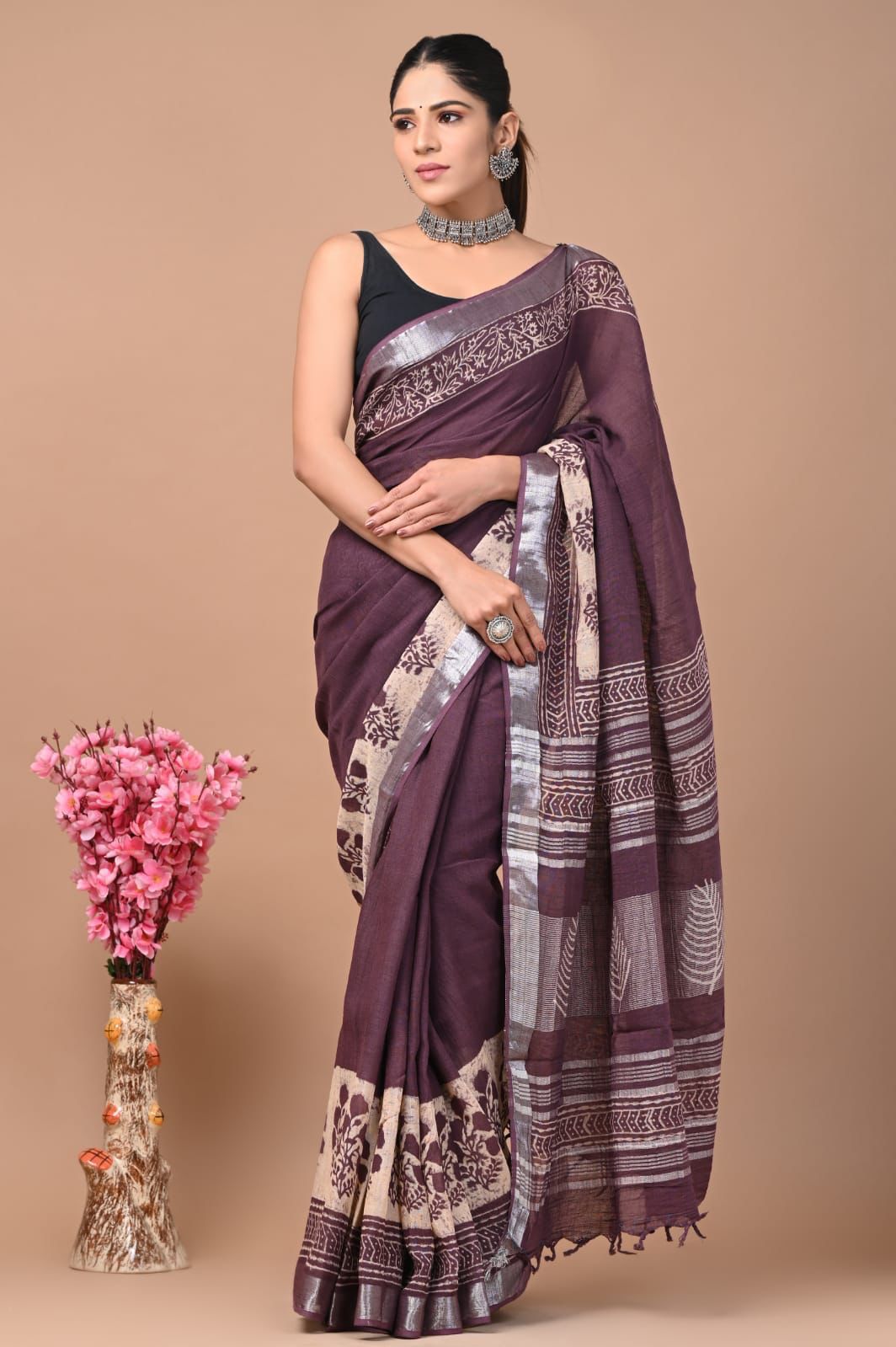 Linen Digital Printed Sarees
