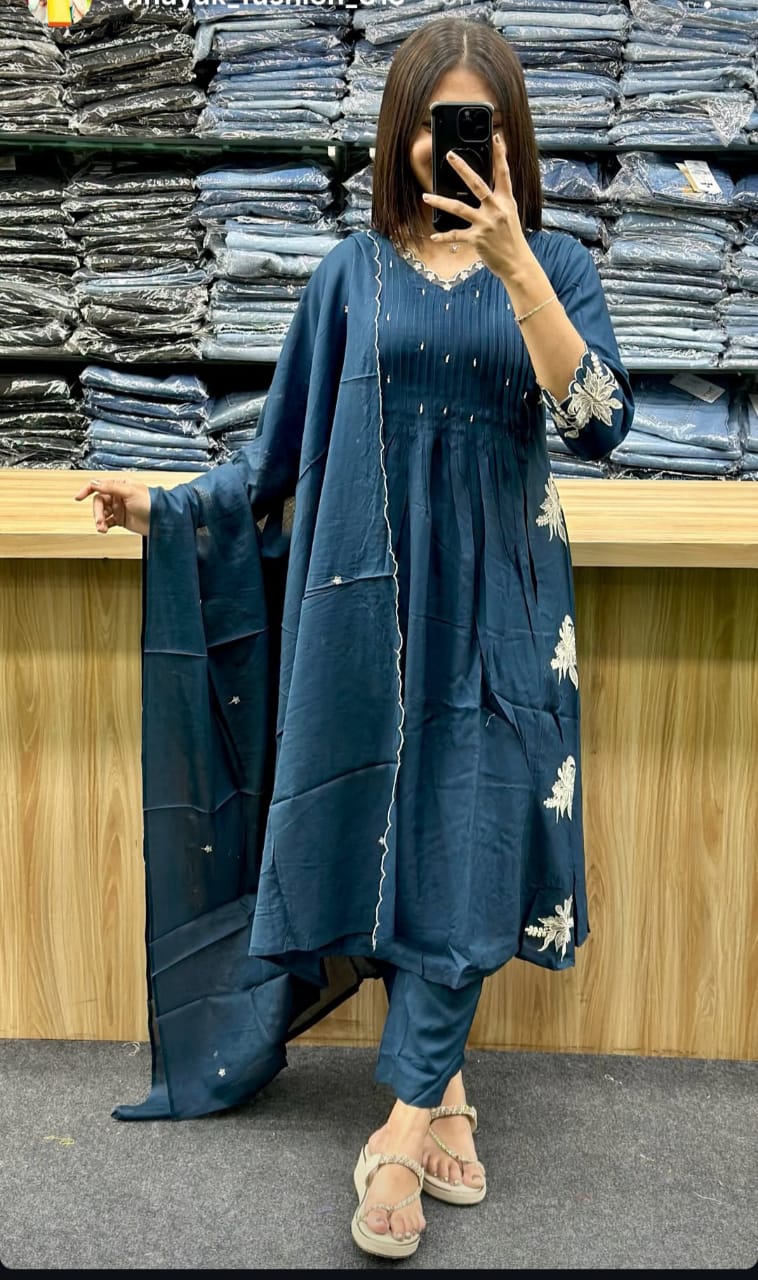 New Anarkali Kurta Pant Dupatta Set