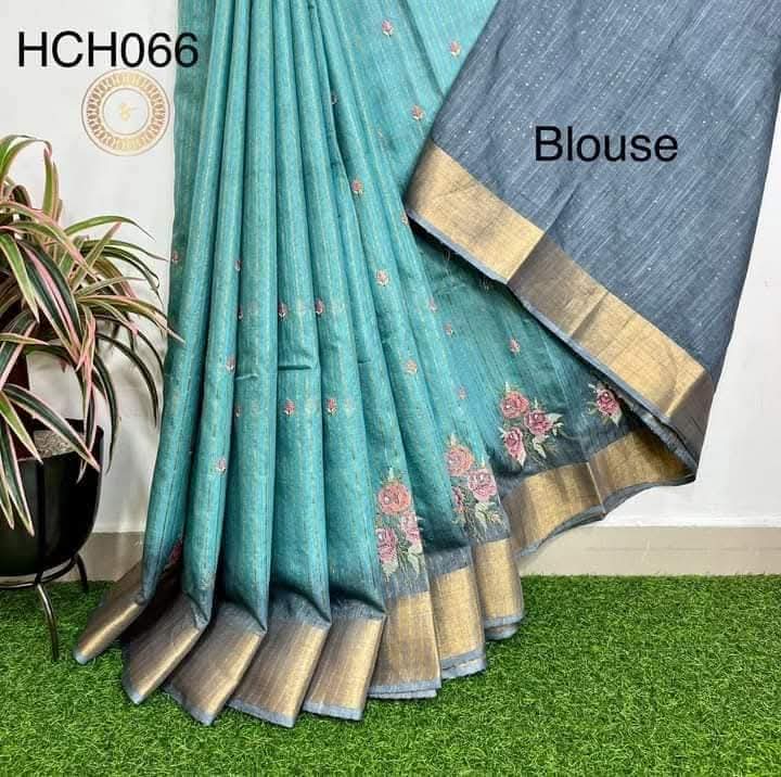 Fancy Tussar Saree with Zari Work