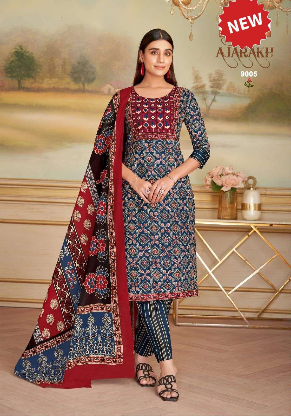 Premium Ajrakh Cotton Kurti Pant Set