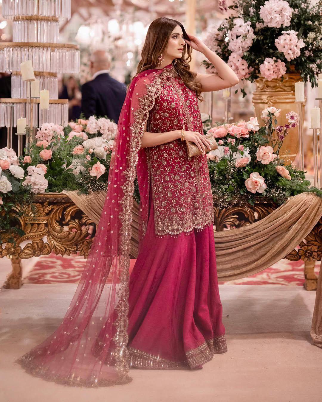 Designer Chinnon Silk Kurti Plazzo  Set