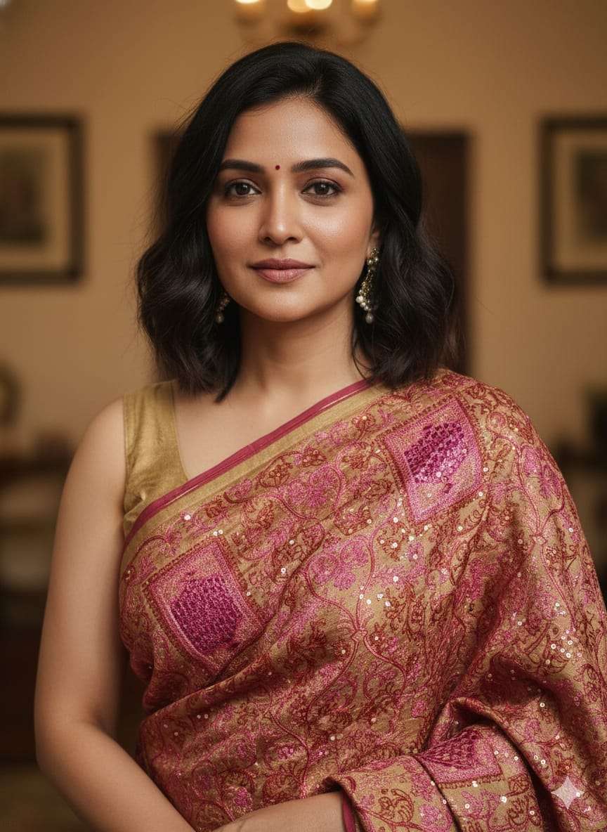 Semi Tussar Designer  Saree